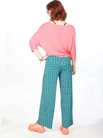 Pantalon Palazzo Pinia bleu pi�ce mode estivale et l�g�re