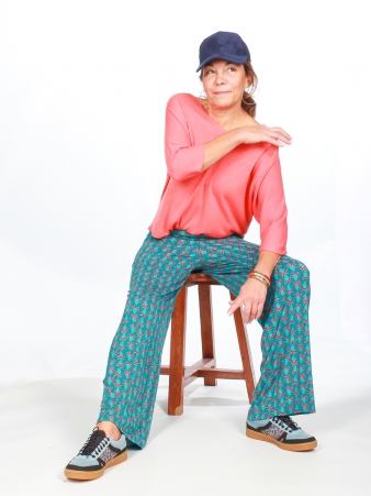 Pantalon Palazzo Pinia bleu pi�ce mode estivale et l�g�re