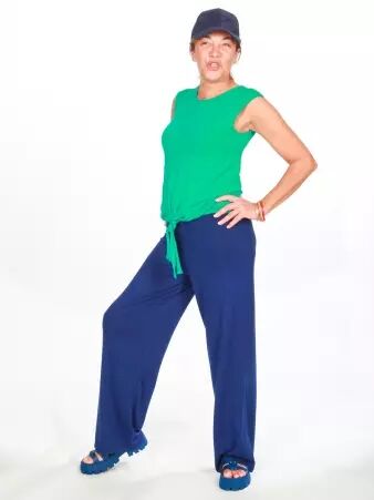 Pantalon Palazzo navy v�tement ample chic et polyvalent