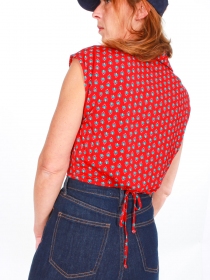 Top Bouty Saki rouge top fluide rouge imprim&eacute; saki