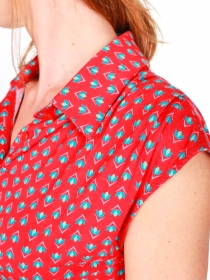 Top Bouty Saki rouge top boh&egrave;me rouge graphique