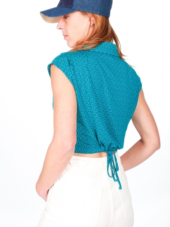 Top Bouty Aqua Azul top f�minin aqua style d�contract�