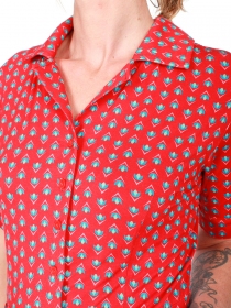 Robe Anna manches courtes Saki rouge