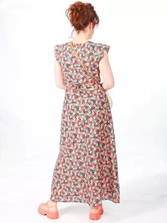 Robe Esther longue Clema rouge robe f�minine expressive