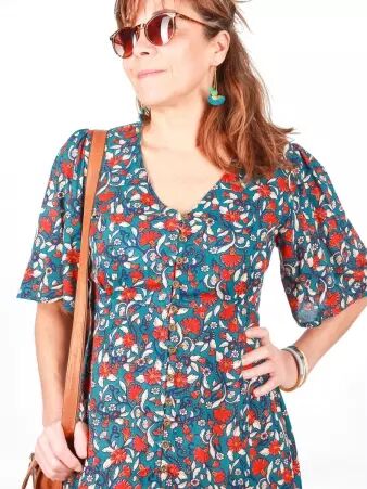 Robe Aurore Majorque bleu robe fluide esprit estival