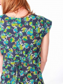 Robe Esther Phoenix bleu robe fluide imprim&eacute; phoenix