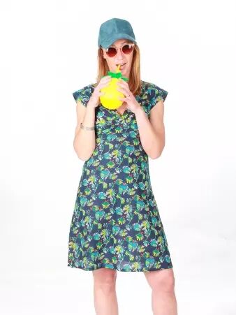 Robe Esther Phoenix bleu robe fluide artistique
