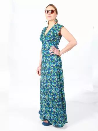 Robe Esther longue Phoenix bleu robe boh�me expressive