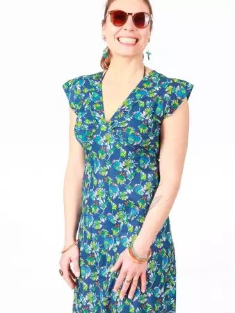 Robe Esther longue Phoenix bleu robe boh�me expressive