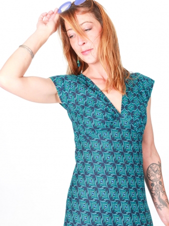 Robe Esther longue Blue dream robe graphique douce