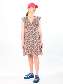 Robe Esther Clema rouge robe fluide florale rouge