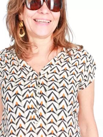 Chemisier Loola Hardeol beige article mode au design soign�