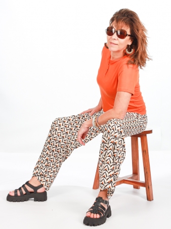 Pantalon Garden Hardeol beige v�tement f�minin confortable et fluide