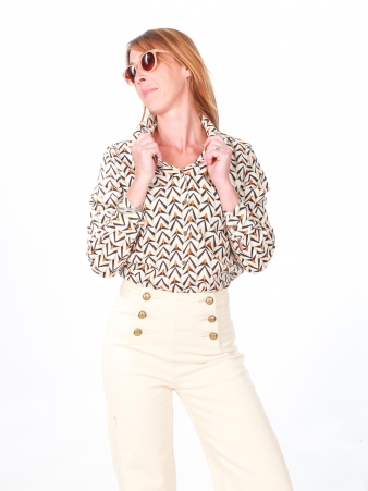 Chemisier Akiko Hardeol beige article mode au design soign�
