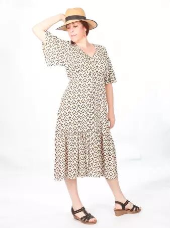 Robe Aurore Hardeol beige robe fluide et intemporelle