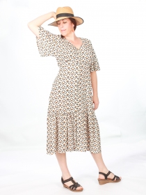 Robe Aurore Hardeol beige robe beige au style &eacute;pur&eacute;