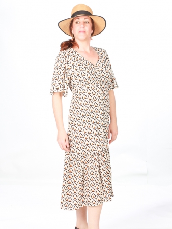 Robe Aurore Hardeol beige robe fluide et intemporelle