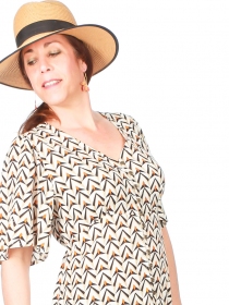 Robe Aurore Hardeol beige robe fluide beige &agrave; l'allure naturelle