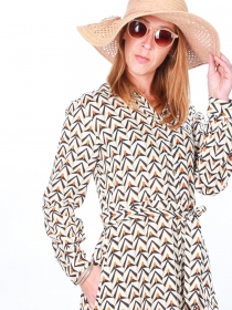 Robe chemise Audrey Hardeol beige