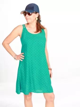 Robe Oshi Seigaiha turquoise imprim� japonais