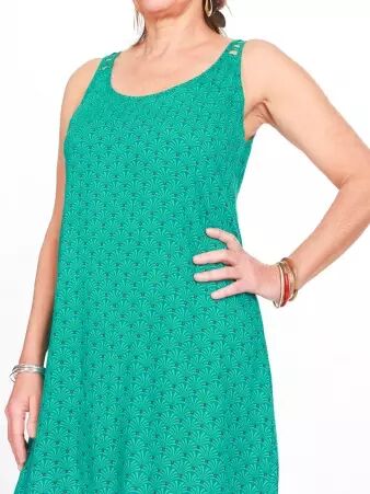 Robe Oshi Seigaiha turquoise imprim� japonais