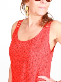 Robe Oshi Seigaiha rouge motif japonais