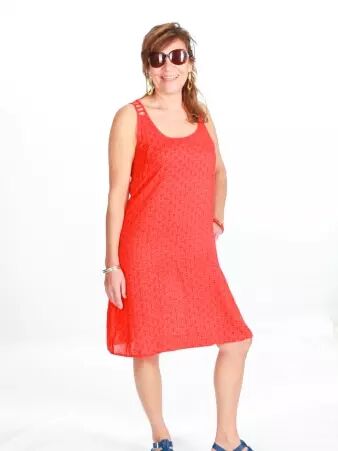Robe Oshi Seigaiha rouge style artistique