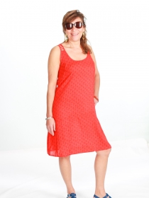 Robe Oshi Seigaiha rouge robe boh&egrave;me