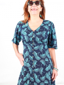 Robe Aurore Electric Gincko robe vibrante &agrave; motif ginkgo