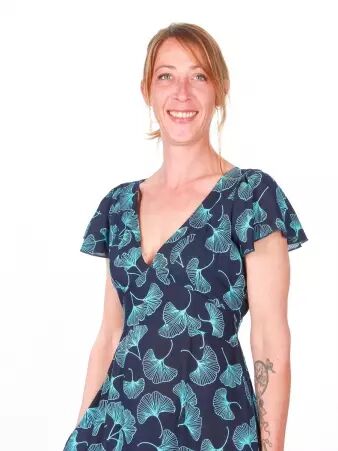 Robe longue Aelle Electric Gincko robe expressive contemporaine