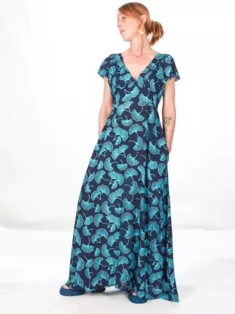 Robe longue Aelle Electric Gincko robe expressive contemporaine