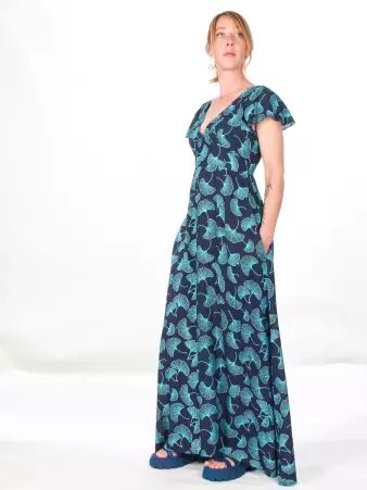 Robe longue Aelle Electric Gincko robe expressive contemporaine