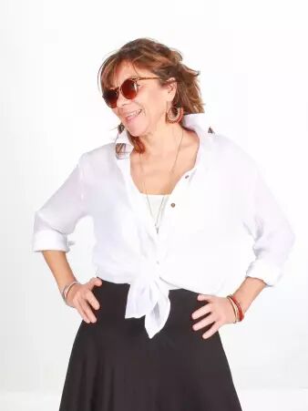 Chemise voile de coton Blanc accessoire textile au look moderne