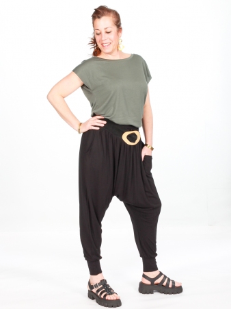 Sarouel Orso Noir sarouel boh�me noir coupe confortable