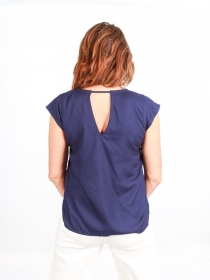 Top Ava Navy top bleu marine &eacute;l&eacute;gant et sobre