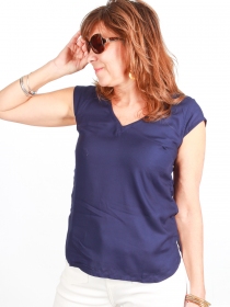 Top Ava Navy top navy coupe fluide f&eacute;minine