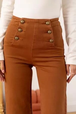 Pantalon � pont Victorine Camel pi�ce mode chic facile � associer
