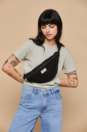 Sac banane Sasha Noir sac banane boh�me noir �l�gant et pratique