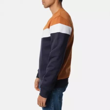 Sweat ELROND Beige/Blanc/Navy sweat tricolore structur� esprit moderne