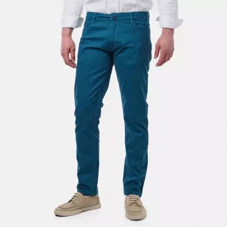 Pantalon chino YUTA Bleu pi�ce mode �l�gante au style contemporain