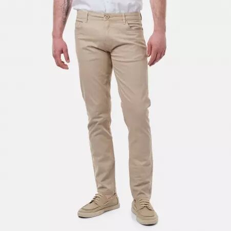 Pantalon chino YUTA Taupe pi�ce mode polyvalente et confortable