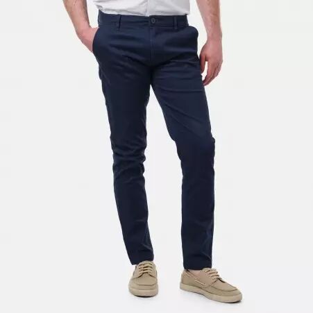 Pantalon chino RIKA Navy pi�ce mode �l�gante � la coupe droite