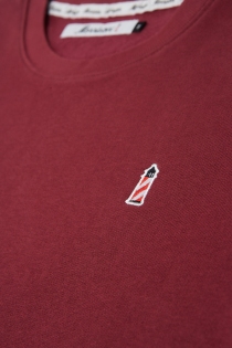 Sweat Morrison BURGUNDY sweat bordeaux fonc&eacute; esprit casual chic