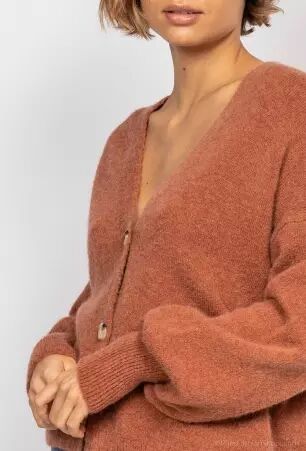 Gilet alpaga 3 boutons Rouille v�tement confortable au style affirm�