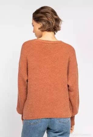 Gilet alpaga 3 boutons Rouille v�tement confortable au style affirm�