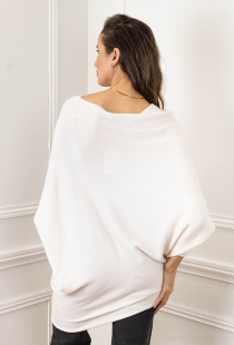 Sweat asymetrique touch&eacute; cachemire ecru sweat asym&eacute;trique &eacute;cru esprit naturel