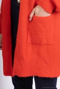 Gilet long alpaga Orange v&ecirc;tement en maille conjuguant confort et raffinement