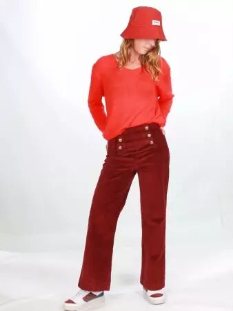 Pull Myrrha baby alpaga corail maille douce