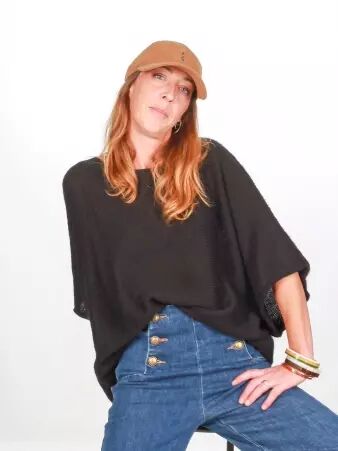 Pull Adonis noir pi�ce maille intemporelle