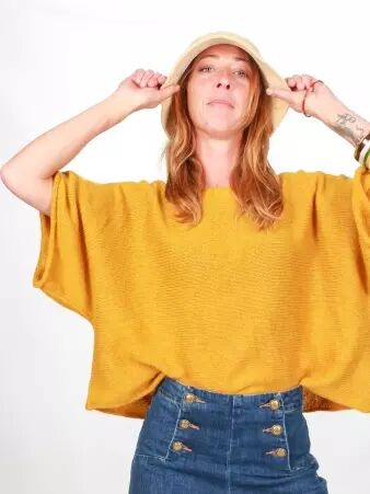 Pull Adonis moutarde v�tement maille chaleureux